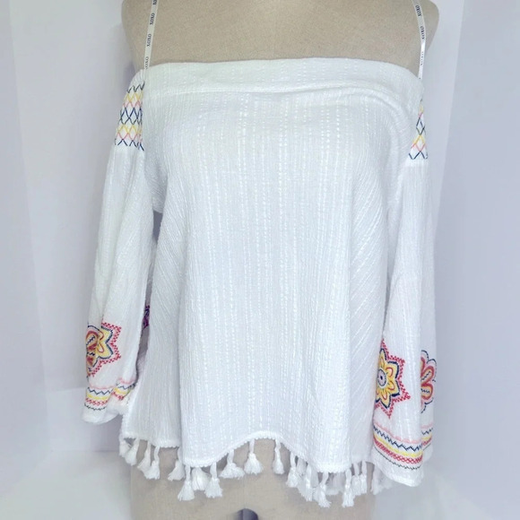 Xoxo embroidered white top size M - Picture 1 of 7